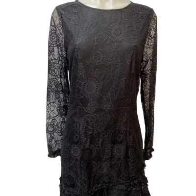  Womens Angel Bibe Sexy  Size 12 Mini Dress Black Lace  