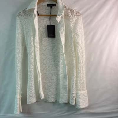 Decjuba Womens  Size XS Button-down Cardigan White 