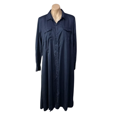 Heine Womens Size 46 Navy Blue Shirt Dress