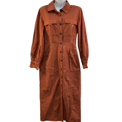 Pink Diamond Womens  Size 8 Trench Coat Brown 