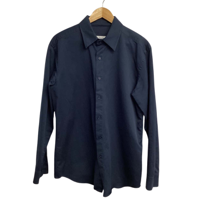 Jac & Jack Mens  Size S Navy Blue 100% Cotton Thick Weave Shirt VGUC