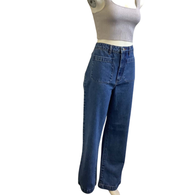 Brand New Rollas Womens  Size 13 High Rise Wide Leg Jeans Blue