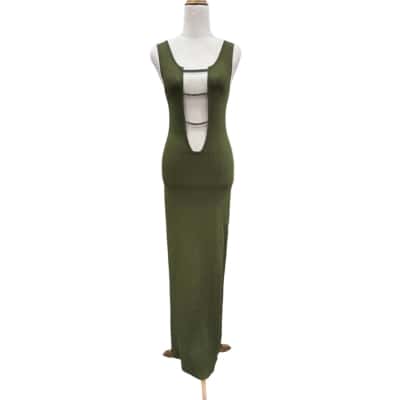 Christopher Esber Maxi Dress Size S Olive 