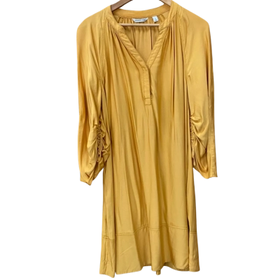 Country Road Golden Yellow Ruched Sleeve Dress Size 12