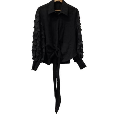 Sheike Womens  Size 8 Long Sleeve Shirt Black  