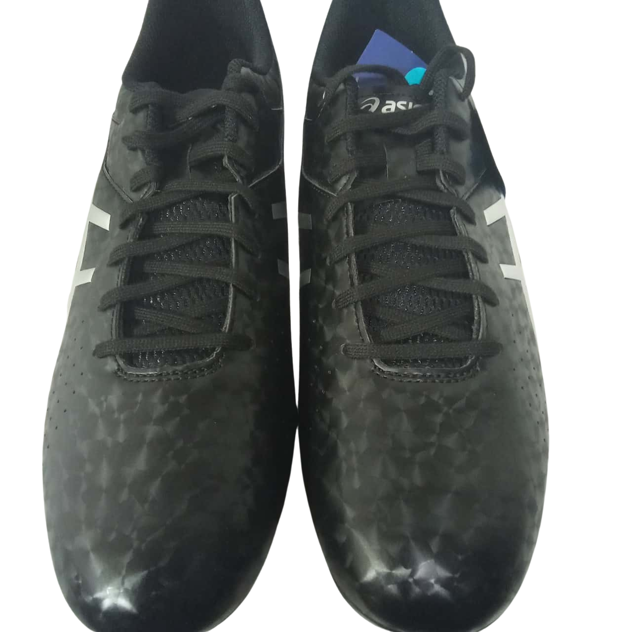 Asics Mens Black/Silver Soccer Boots Size 11 New in Box