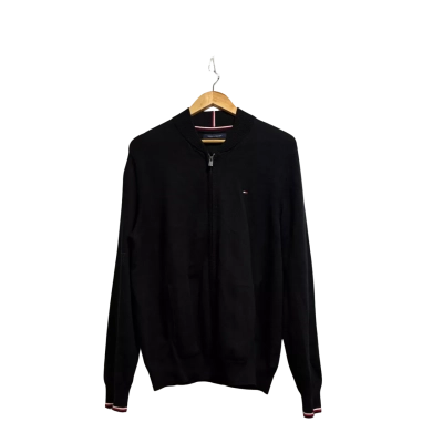 Tommy Hilfiger Women’ s  Size M Black knit Zip-up