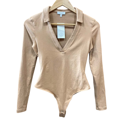 Kookai Camel Brown V-Neck Bodysuit Size 38