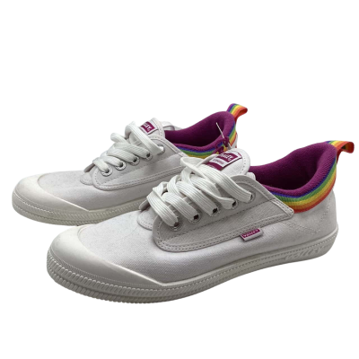Dunlop Volley Unisex Pride LGBT Rainbow Sneakers Uk Size 5 / 6  White 