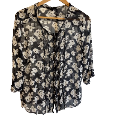 “Verge”  Womens  SS Shirt - Size L Blue / Floral 