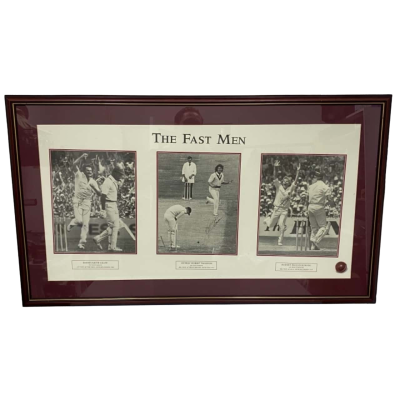The Fast Men Signed Cricket Poster in Frame. Numbered. 