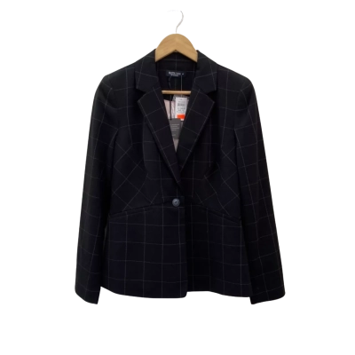 Jacqui-E Womens  Size 10 Blazer Black  / Checked 