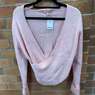 Privy Womens  Size 14 Long Sleeve Shirt Pink  