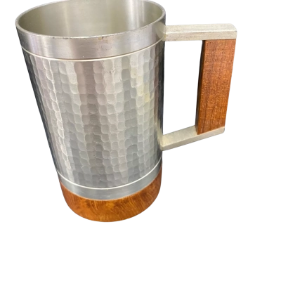 Selangor Pewter and Teak Tankard Hammered Finish