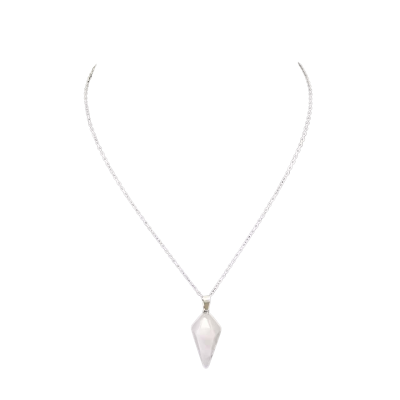  Womens Necklace White Quartz Pendulum Style Necklace