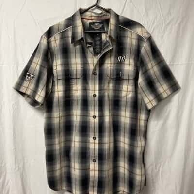 Men’s Harley Davidson Size XL Checked Short Sleeve Shirt 
