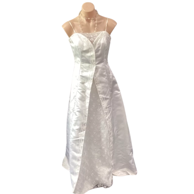  Womens Size 12 Strapless Wedding Dress White 