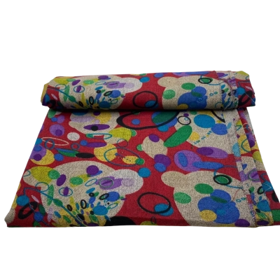 Multicoloured Poly Cotton Circular Designs 100 x 210 cm    FAB1
