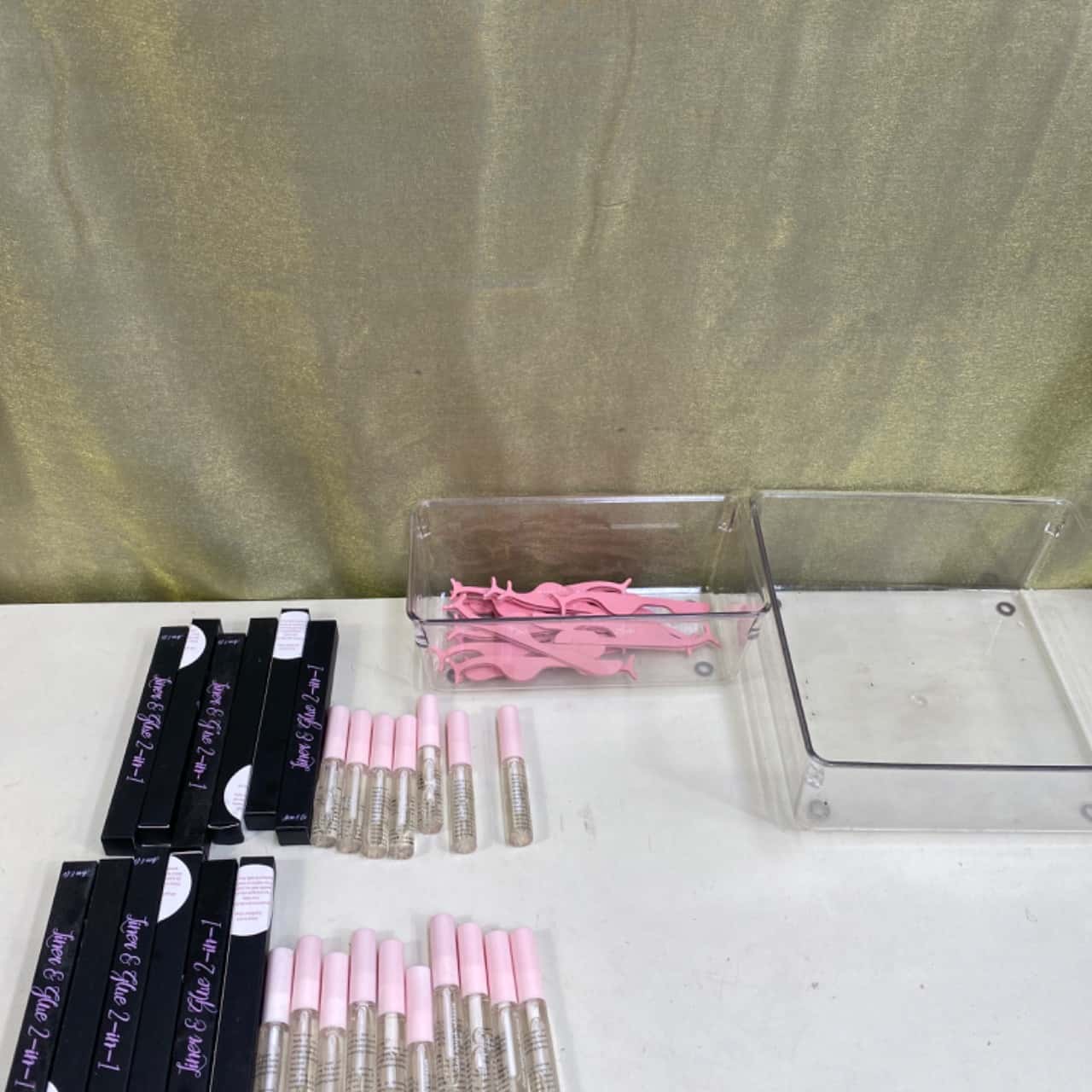 Assorted Eyelash Glue x14/Black Eyeliner Glue Pens x12/ Eyelashes applicator x15