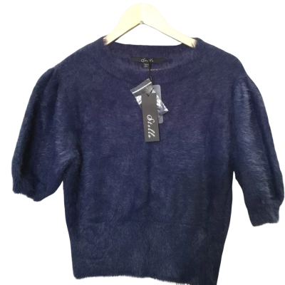 NWT Stella Womens Short Sleeve Jumper Size 12 Blue / Purple 
