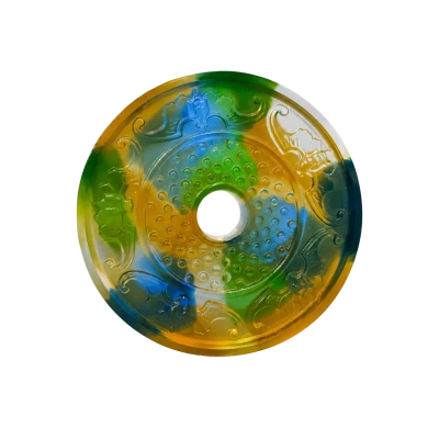 Multicoloured Glass Good Luck Ring Ornament