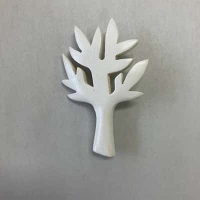 Women’s ELK Wooden/Timber White Tree Brooch