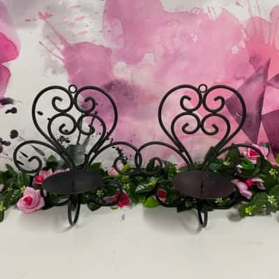 Wall Pillar Candle Holders Set of 2 - please read description