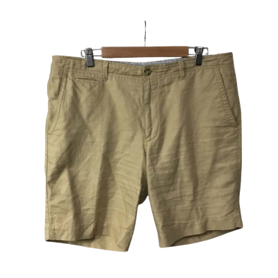 Gazman Mens Size 36 Tan Brown Linen Blend Shorts 