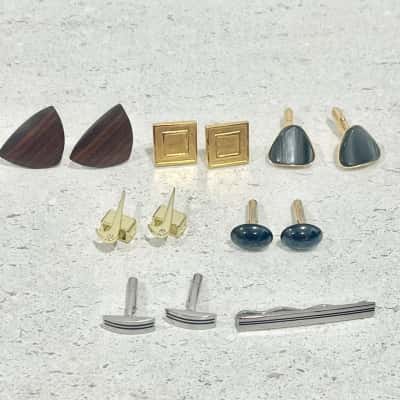 Variety Of Cufflinks x 6 pairs & Silver Tie Clip