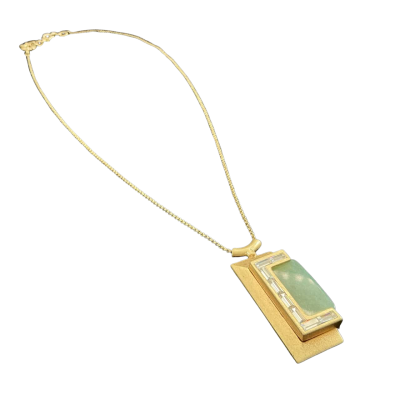 Oroton Womens vintage Necklace Gold -tone/ Green 