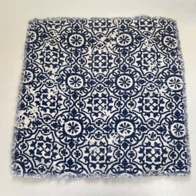 Heritage Blue Cotton Printed Cushion Case