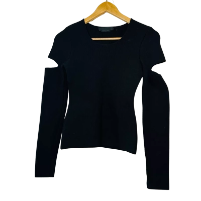 ALEXANDER WANG Size XS Long Sleeve Top Black  