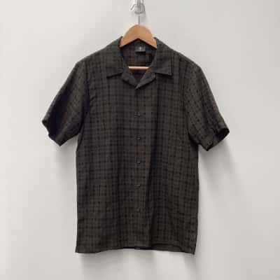 NEW - Thrills Infinity Check Bowling Shirt Green Size S