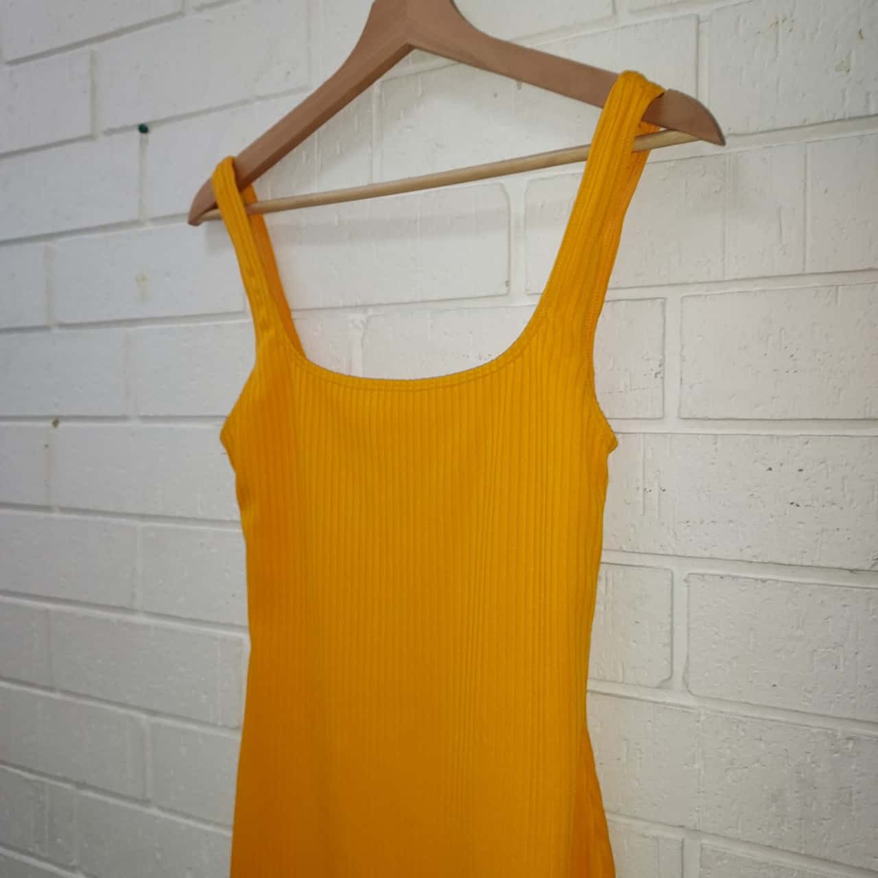 Kookai size 2 Made in Fiji Yellow Earth Dress Women's Long Strap