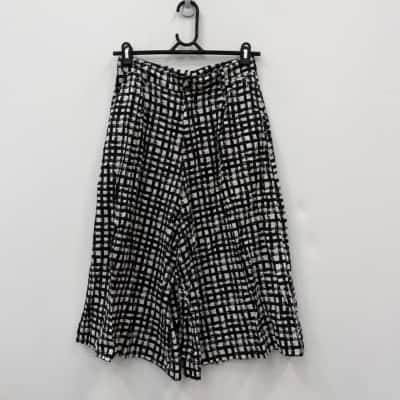 Gorman Organic Cotton Black and White Gingham Culottes - Size 10 