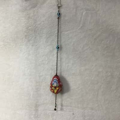 Decorative Red/ Multicoloured Handpainted Pattern Turkish Ceramic Hanging Egg