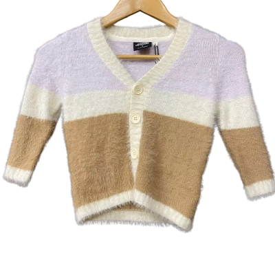 BNWT Animal Crackers Kids Size 3 Lilac/Brown Cardigan