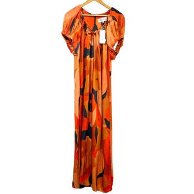 Veronika Maine “New Wave” Satin Maxi Dress Size 14