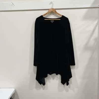 My Size  Womens  Size L Long Sleeve Top Black  