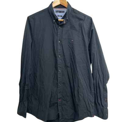 Tommy Hilfiger Mens Size L Black Button Up Shirt
