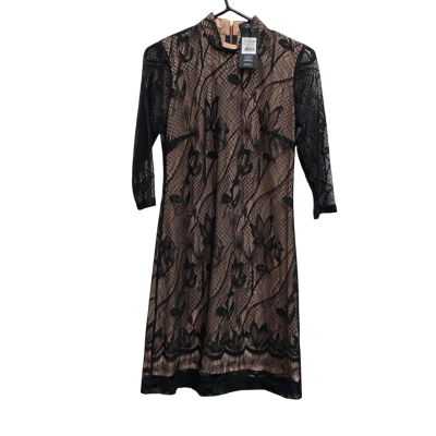 Cue Womens  Size 8 Cocktail Dress Beige / Black  