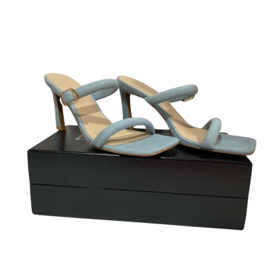 Lara Wilkinson Morgan Denim Wide Square Toe Heels Size 41 