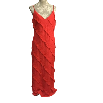 Princess Polly Womens  Size 16 Red Ruffle Maxi Dress