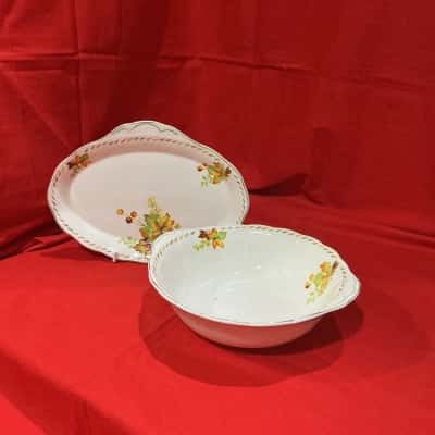 Grindley Creampetal Serving Bowl and Platter