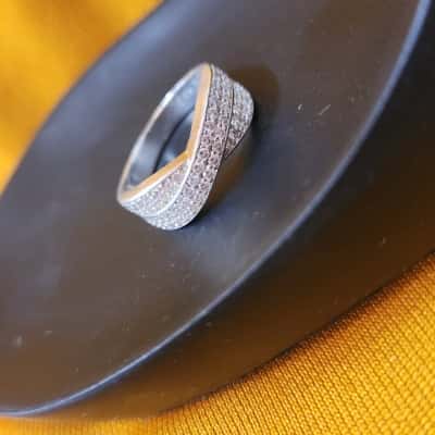 Ladies Silver 925 Stamped Ring - SIZE O - EUC