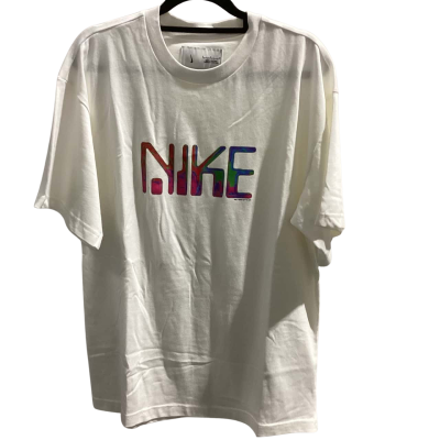 Nike. Mens  Size S. Short Sleeve T-shirt. White with furturistic 'Nike" to front.