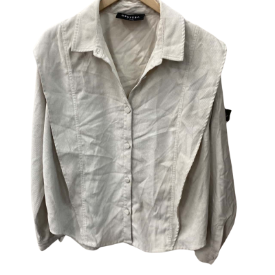 Decjuba Womens  Size L Long Sleeve corderouy Shirt Cream 