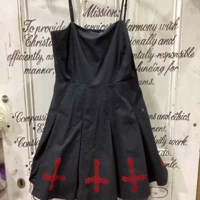 Dangerfield Womens  Size 6 Mini Dress Black  with red detailing on hem