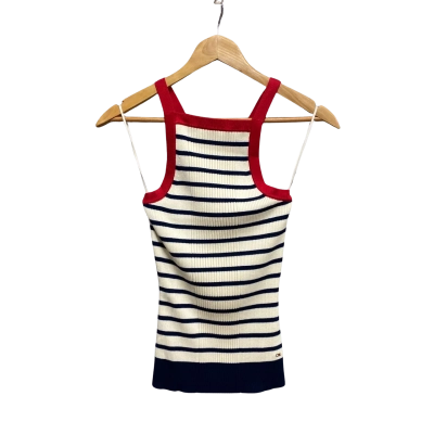 Tommy Hilfiger Sofia Grainge Womens  Size S Knitted Top Blue / Cream / Red 