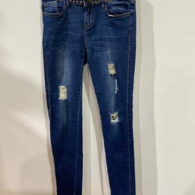 Guess Studded Waistband  Womens  Size 29 Low Rise Jeans Blue 